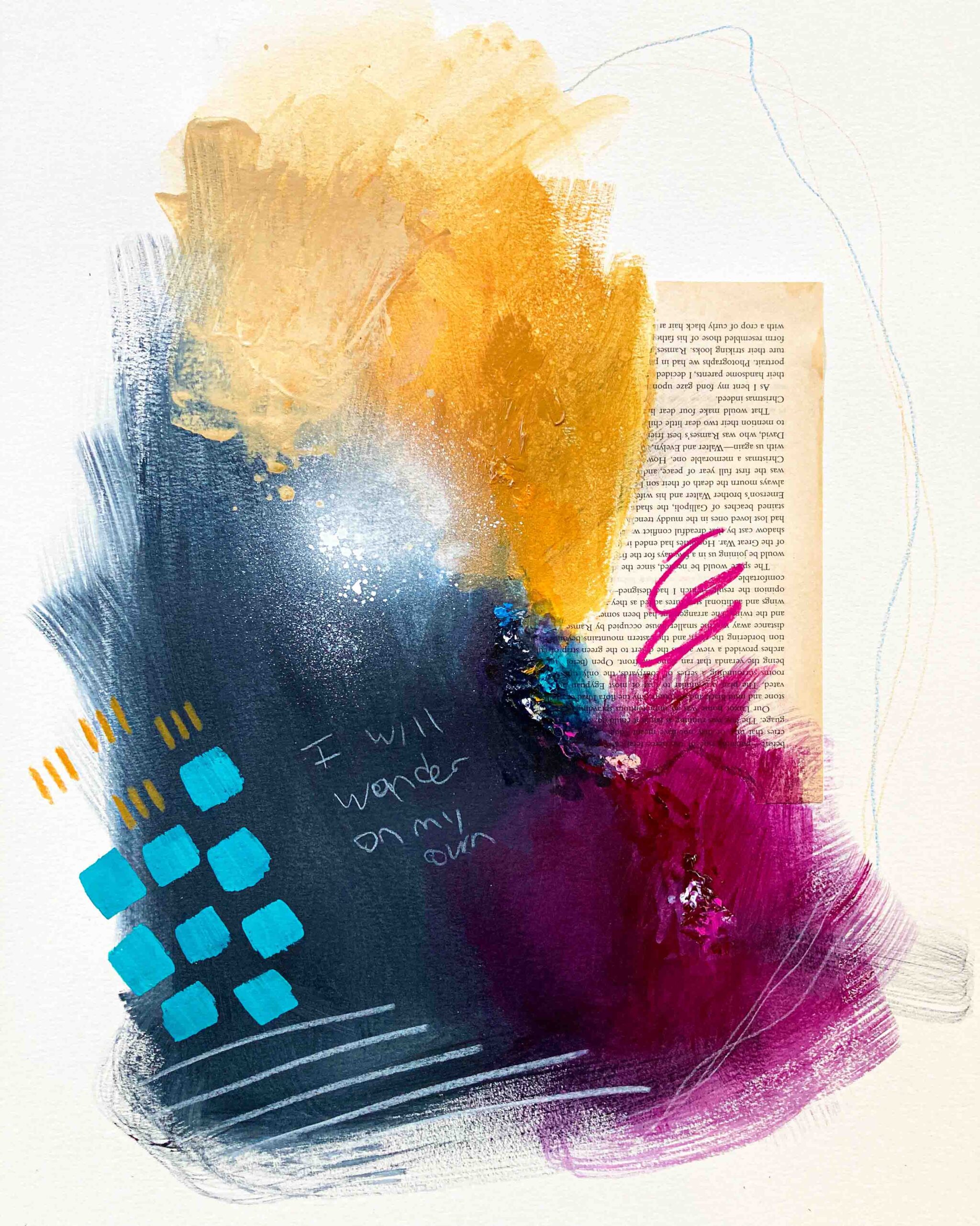 Mixed media collage in sketchbook, Elizabeth Rennie