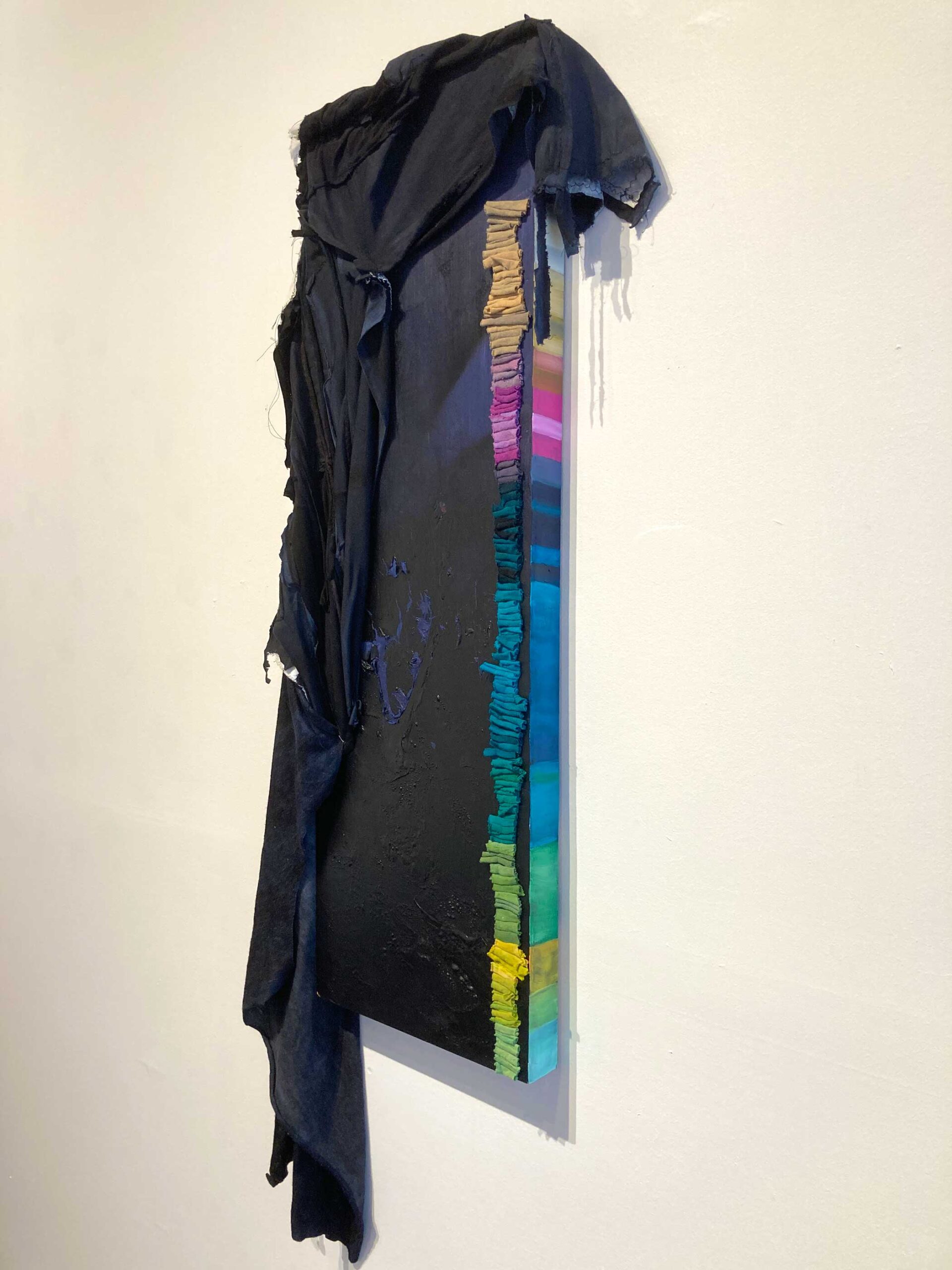 Nightfall, acrylic and fiber work by Elizabeth Rennie and Heather Baumbach. Submerge Bells Gallery 2023