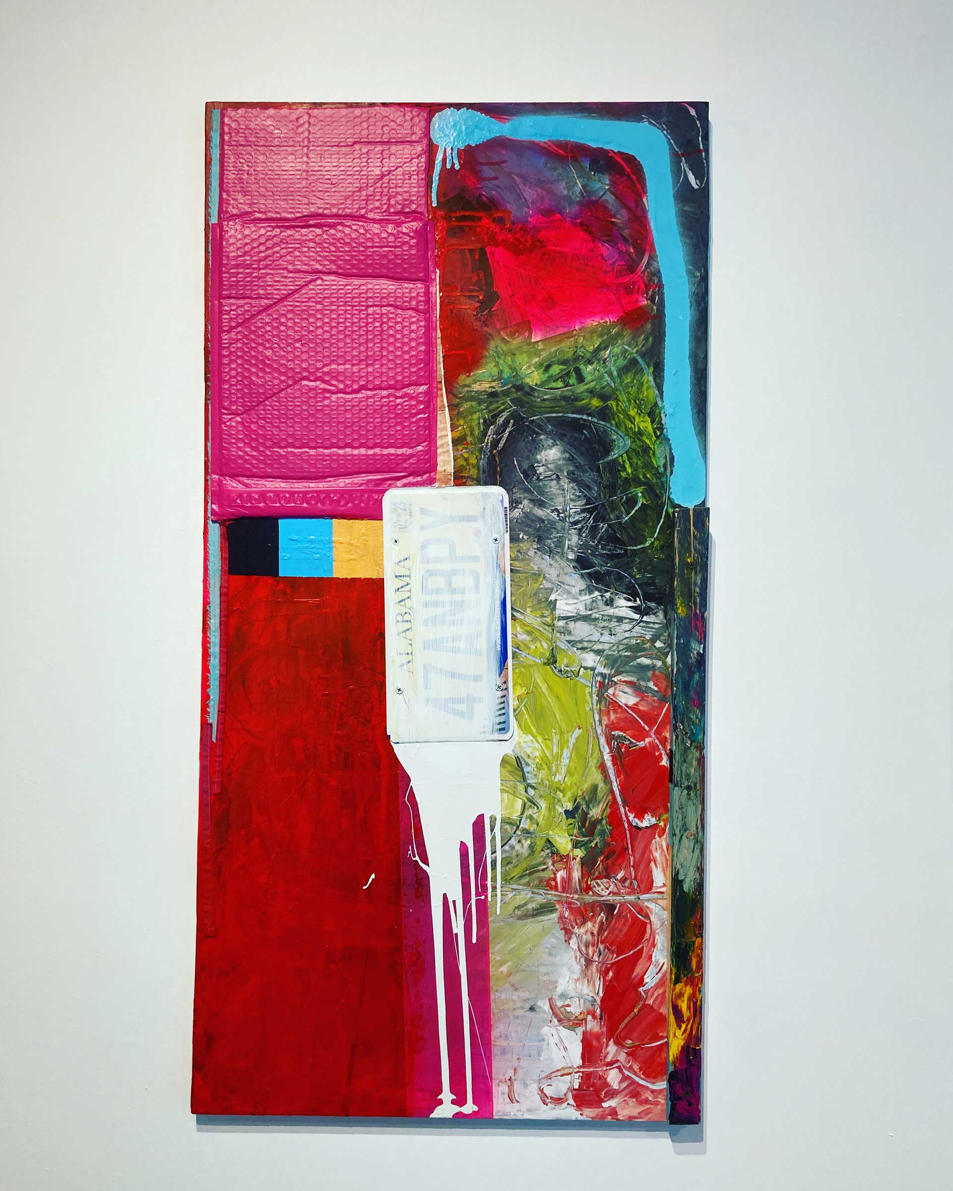 Permission, mixed media painting and assemblage by Elizabeth Rennie and Heather Baumbach. Submerge Bells Gallery 2023