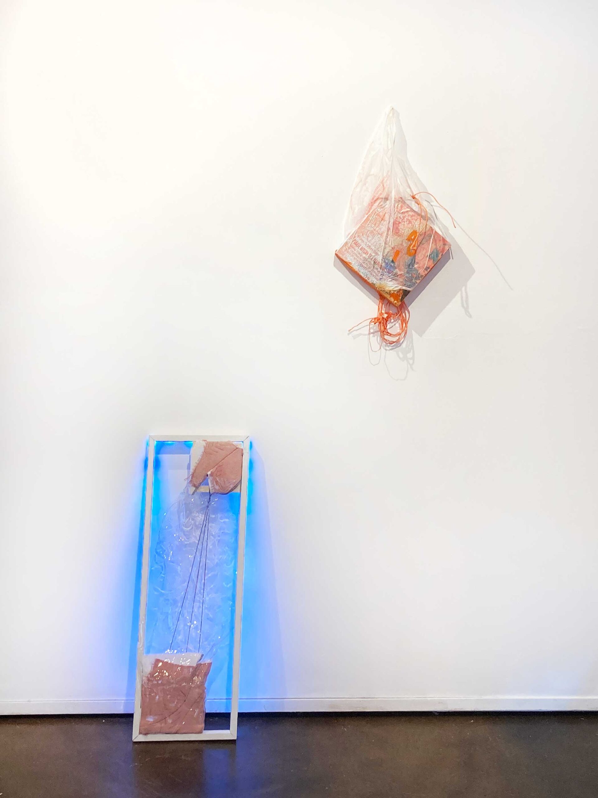 Gallery shot. Works by Elizabeth Rennie and Heather Baumbach. Submerge Bells Gallery 2023